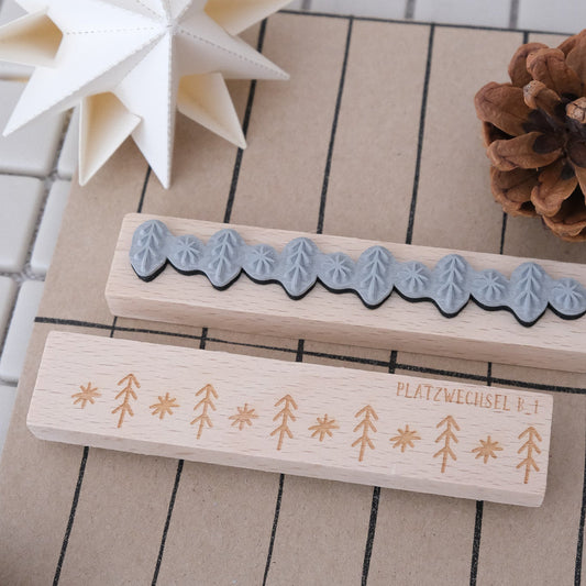 Textstempel | Tannen Bordüre | 10 cm
