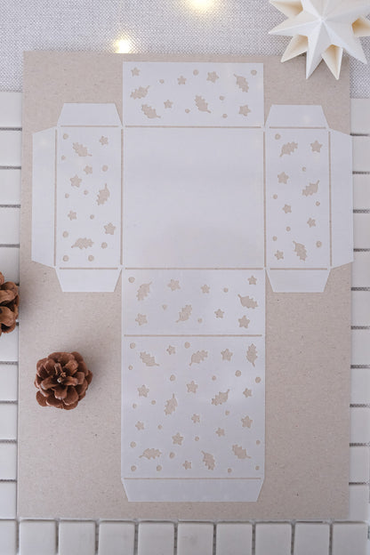 Schablone I Geschenkschachtel I Silberblatt