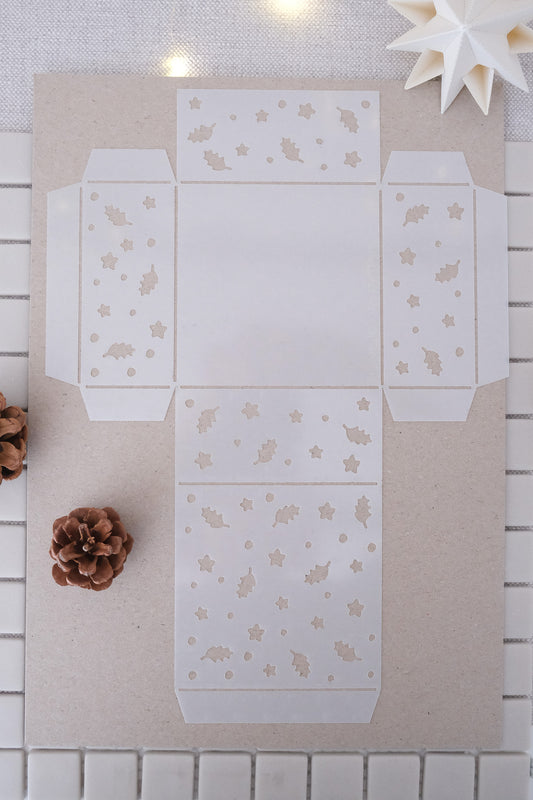 Schablone I Geschenkschachtel I Silberblatt