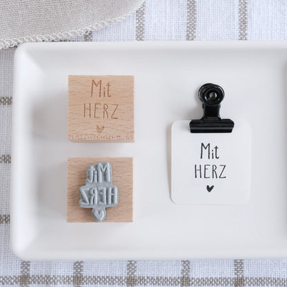 Holzstempel |  Mit Herz | 3 x 3 cm