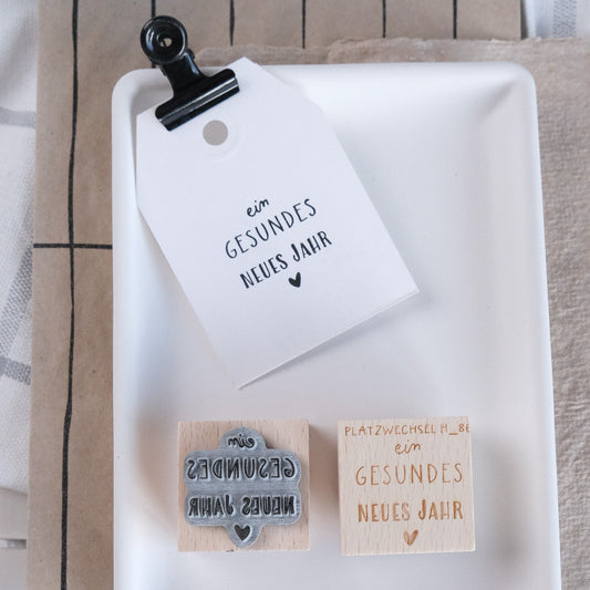 Holzstempel | ein gesundes Neues Jahr | 3 x 3 cm