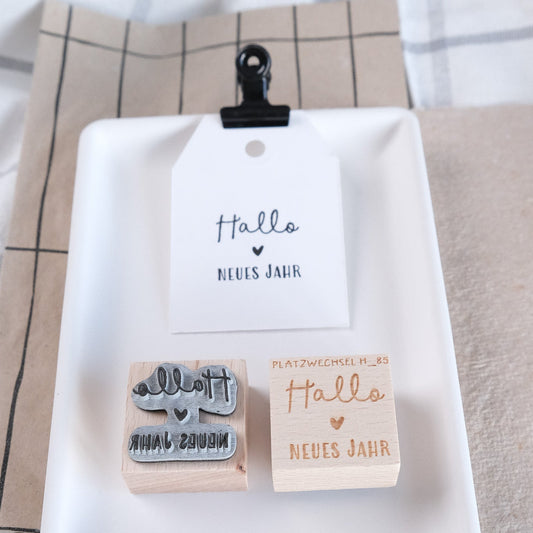 Holzstempel | Hallo Neues Jahr | 3 x 3 cm