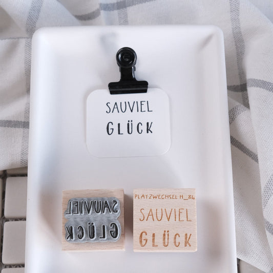 Holzstempel | sauviel Glück | 3 x 3 cm