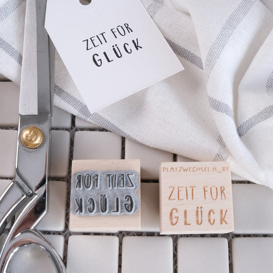 Holzstempel | Zeit für Glück | 3 x 3 cm