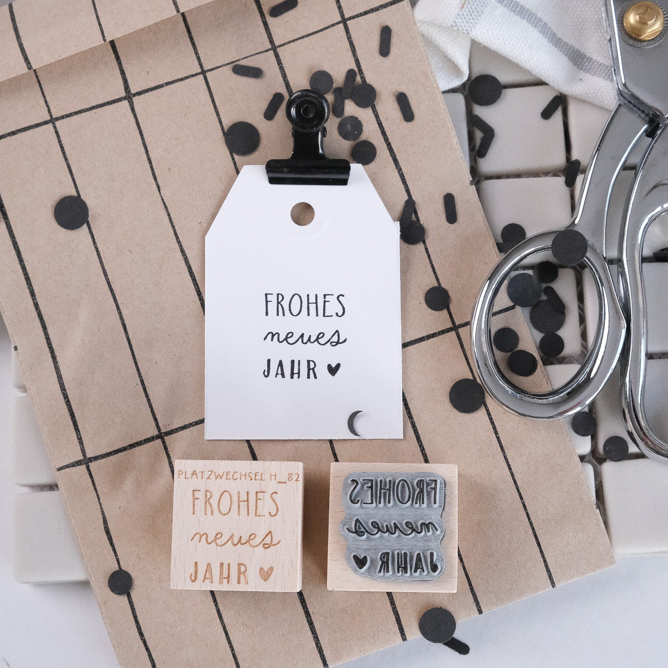Holzstempel | Frohes Neues Jahr | 3 x 3 cm