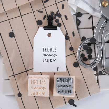 Holzstempel | Frohes Neues Jahr | 3 x 3 cm