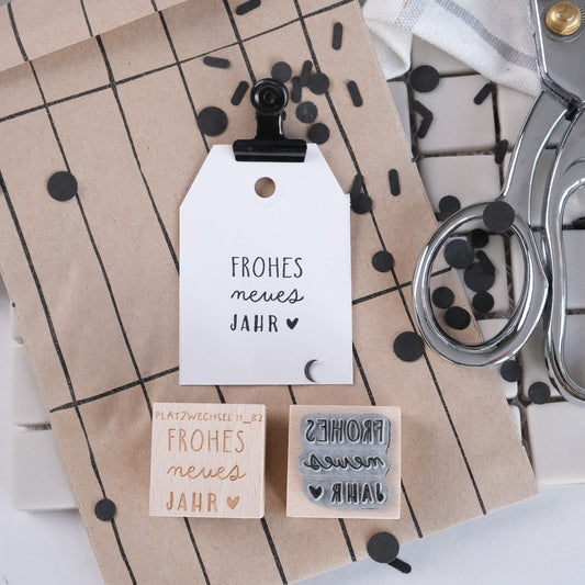 Holzstempel | Frohes Neues Jahr | 3 x 3 cm