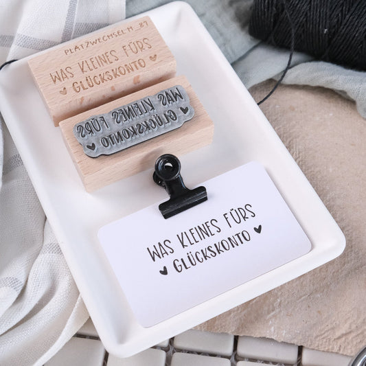 Holzstempel | Glückskonto  | 3 x 6 cm