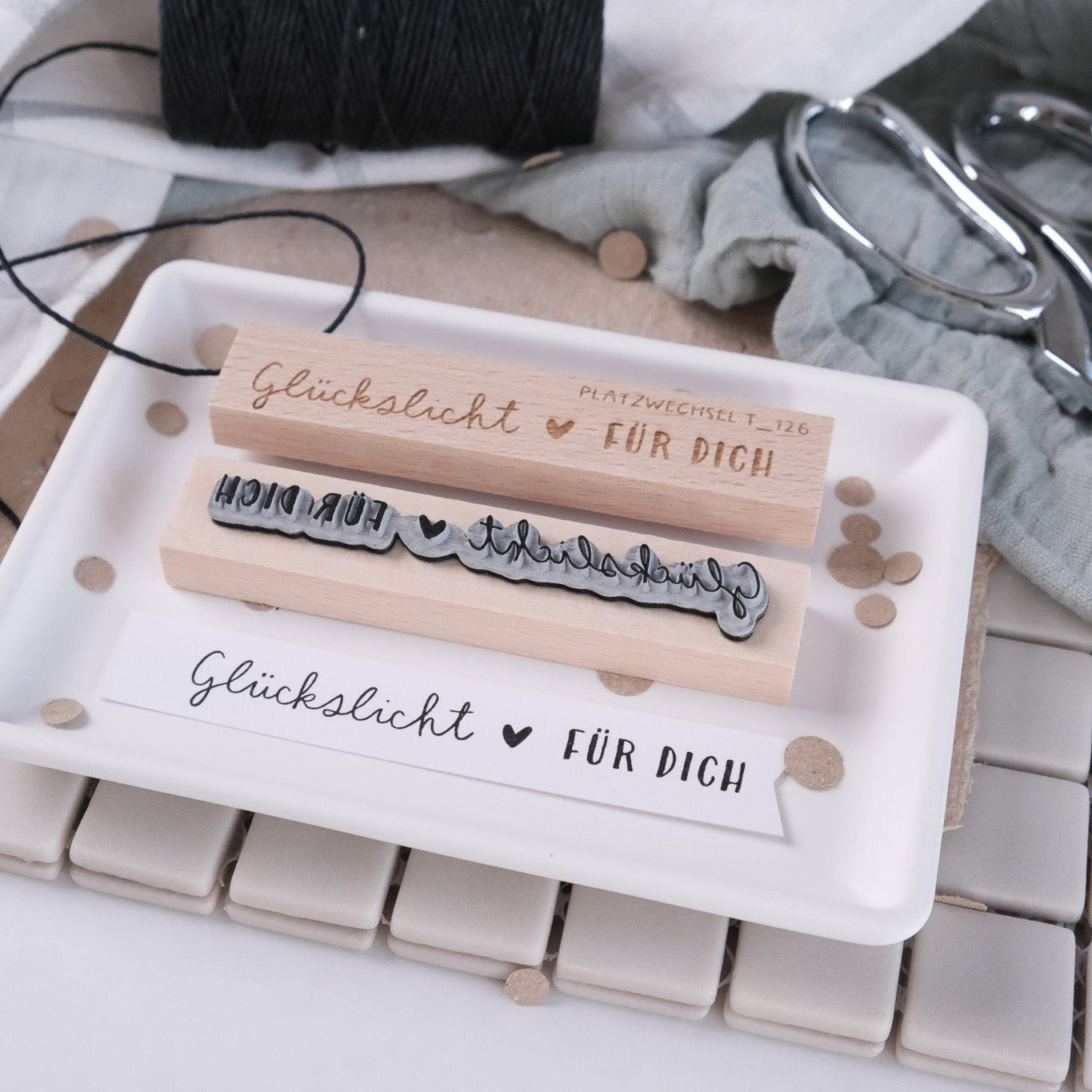 Textstempel | Glückslicht  | 10cm
