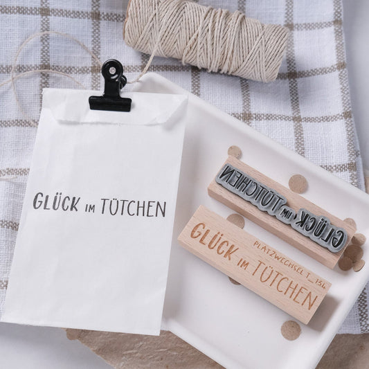 Textstempel | Glück im Tütchen | 7 cm