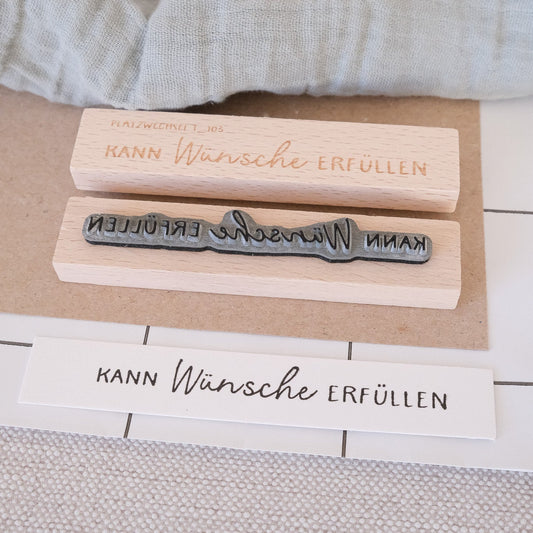 Textstempel | Kann Wünsche erfüllen  | 10cm