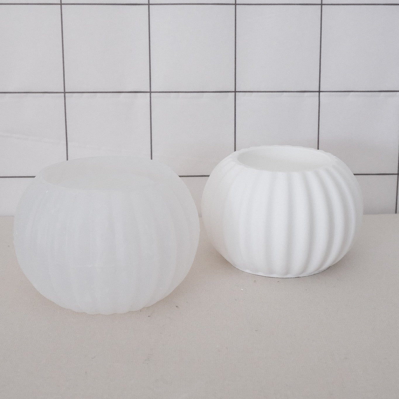 Gießform | Teelichthalter Rillen | 8,3 cm