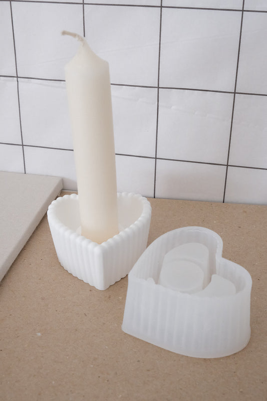 Gießform | Kerzenhalter Herz | 7,5 cm