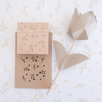 Holzstempel |  Flächenstempel Stempel Tulpe  | 5 x 5 cm