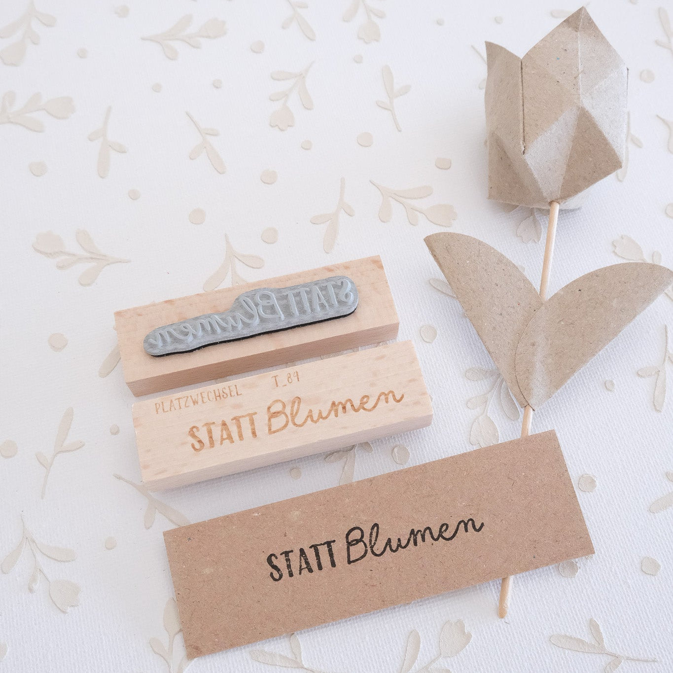 Textstempel | statt Blumen | 7 cm