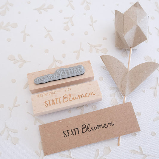 Textstempel | statt Blumen | 7 cm