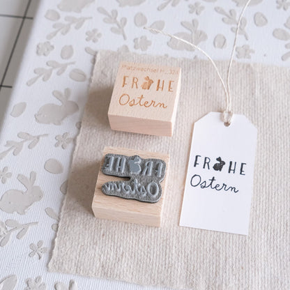 Holzstempel | Frohe Ostern | 3 x 3 cm