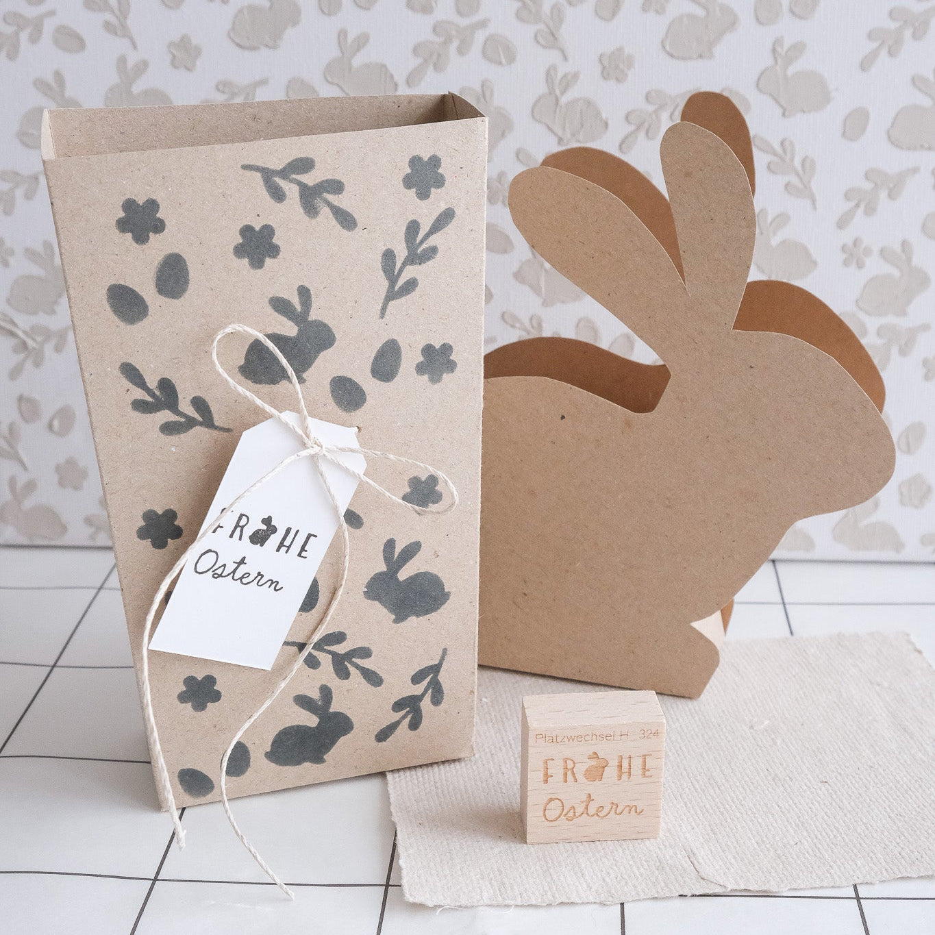 Holzstempel | Frohe Ostern | 3 x 3 cm