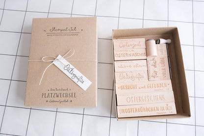 Stempel Set | Box Ostern | 12 Stempel & Gratis Schablone