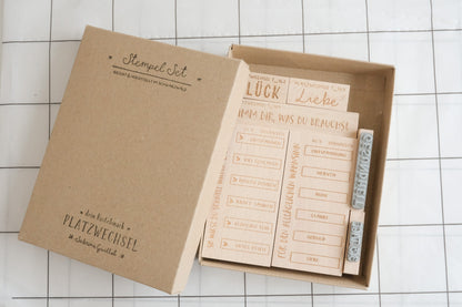 Stempel Set | Box Liebe Nr 07 | 7 Stempel + Gratis Schablone