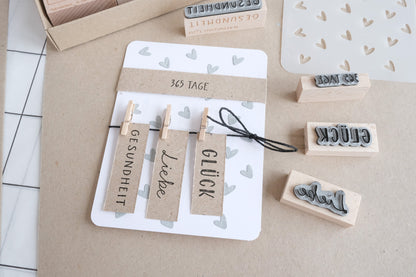Stempel Set | Box Liebe Nr 07 | 7 Stempel + Gratis Schablone