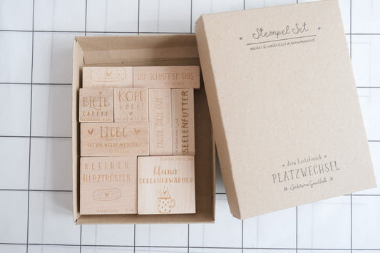 Stempel Set | Box Liebe Nr 06 | 9 Stempel + Gratis Schablone