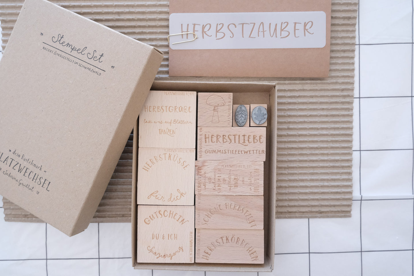 Stempel Set | Box Herbst Nr 02 | 10 Stempel + Gratis Schablone