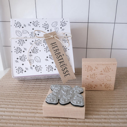 Holzstempel |  Flächenstempel Herbstblätter | 5 x 5 cm