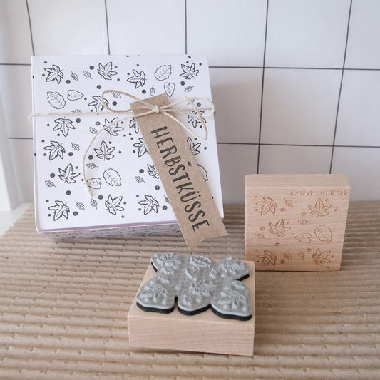 Holzstempel |  Flächenstempel Herbstblätter | 5 x 5 cm
