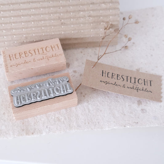 Holzstempel | "Herbstlicht" | 3 x 6 cm