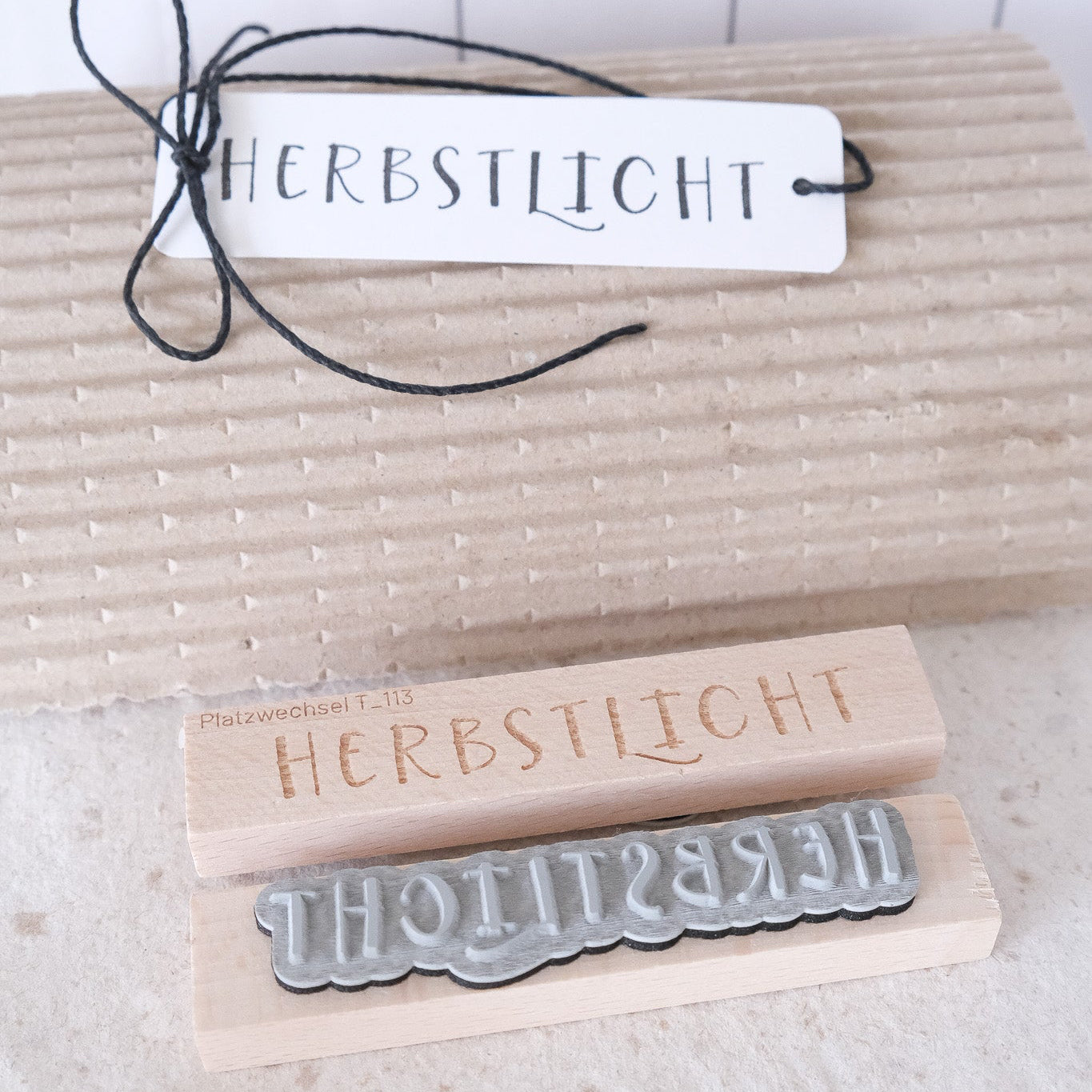 Textstempel | Herbstlicht | 10 cm