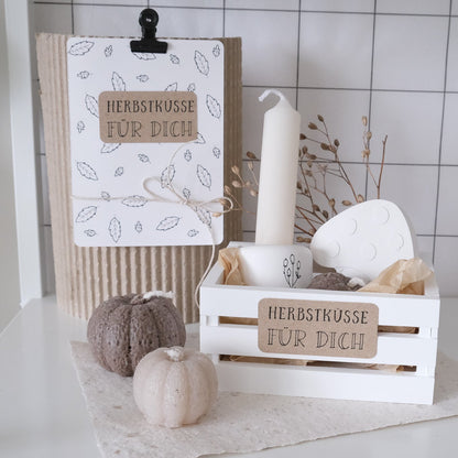Holzstempel | "Herbstküsse für dich" | 3 x 6 cm
