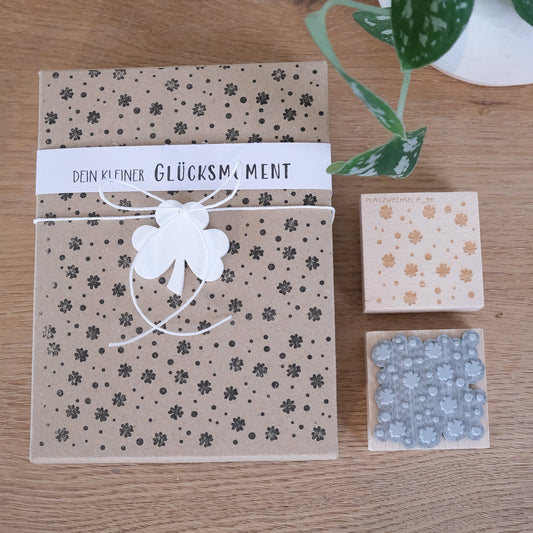 Holzstempel |  Flächenstempel Kleeblatt | 5 x 5 cm
