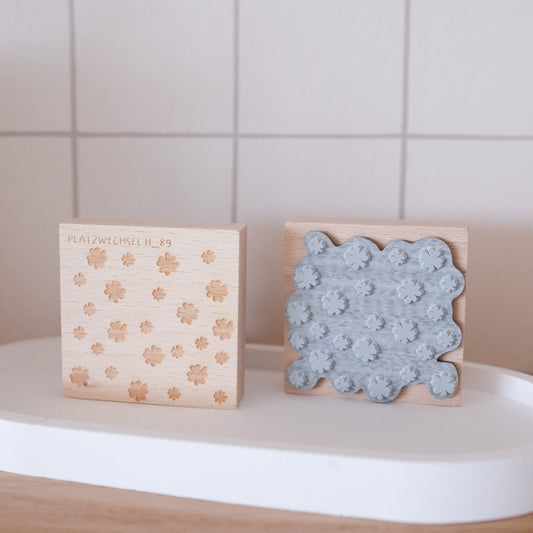 Holzstempel |  Flächenstempel Kleeblatt | 5 x 5 cm