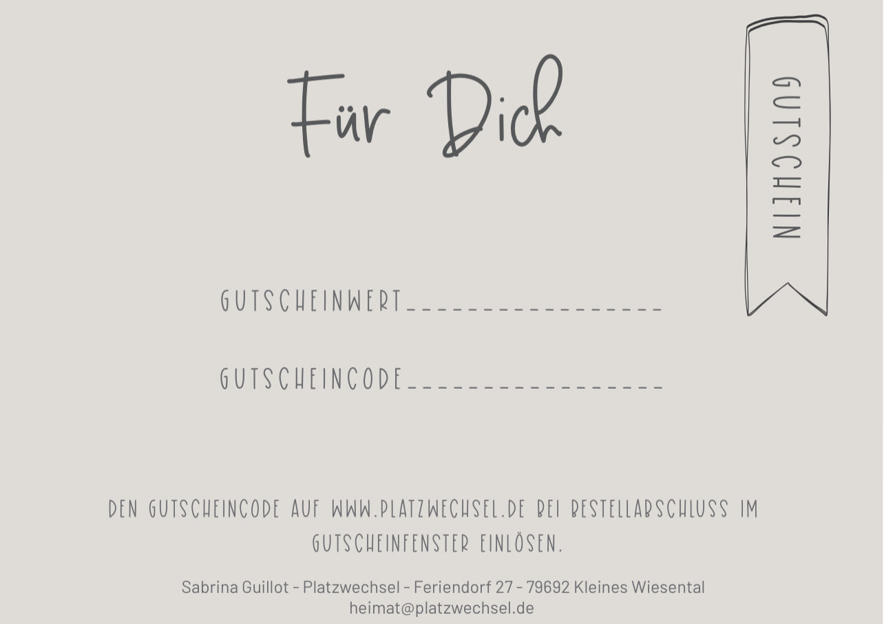 Platzwechsel - Geschenkgutschein