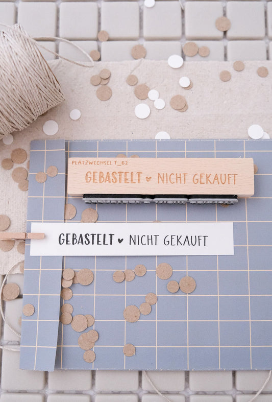 Textstempel |  gebastelt nicht gekauft | 10 cm