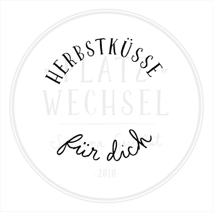 Holzstempel | Herbstküsse für dich | 5 x 5 cm