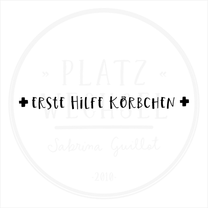 VORVERKAUF | Textstempel | Erste Hilfe Körbchen | 10 cm