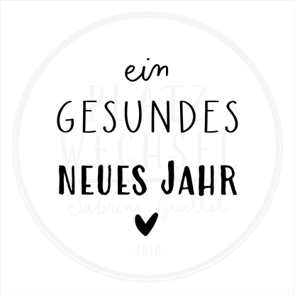 Holzstempel | ein gesundes Neues Jahr | 3 x 3 cm