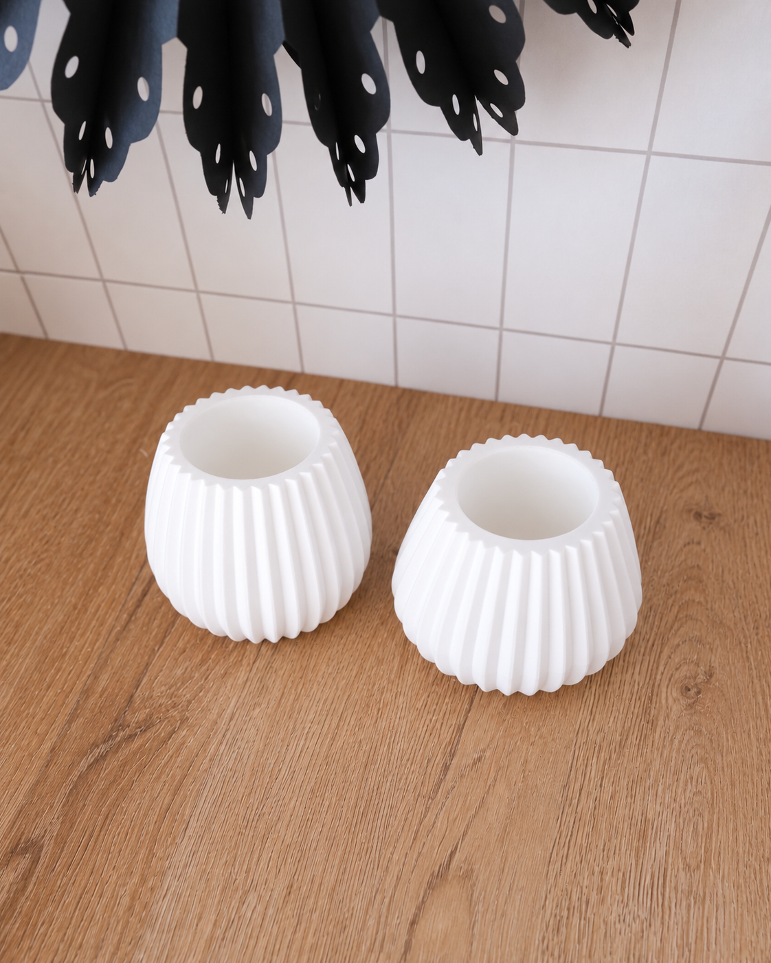 Gießform | Teelichthalter mit Rillen | ø 7,6 cm x 8,8 cm