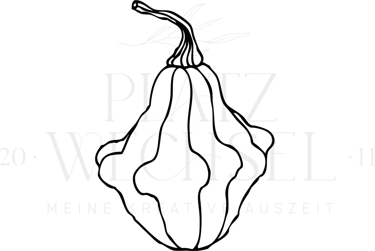 Zierkürbis mit Wasserzeichen