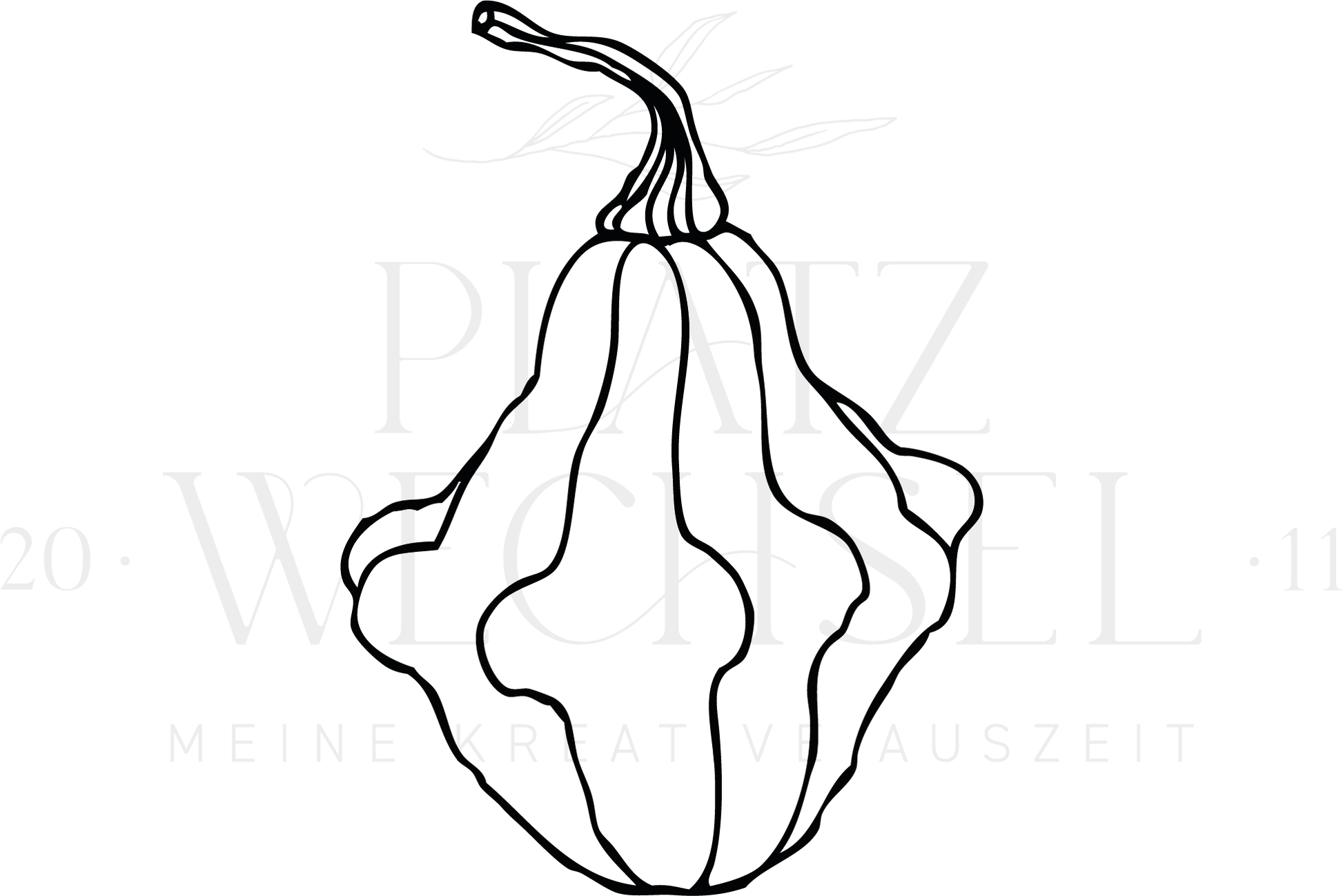 Zierkürbis mit Wasserzeichen