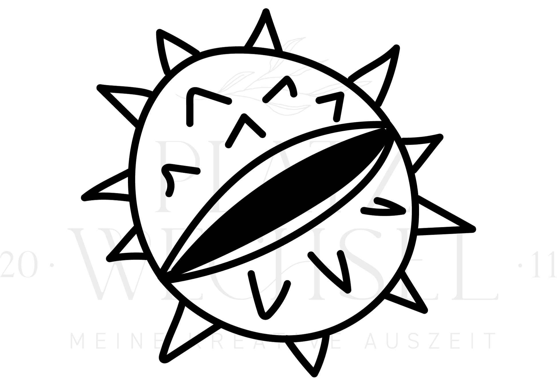 Kastanienmotiv mit Wasserzeichen.