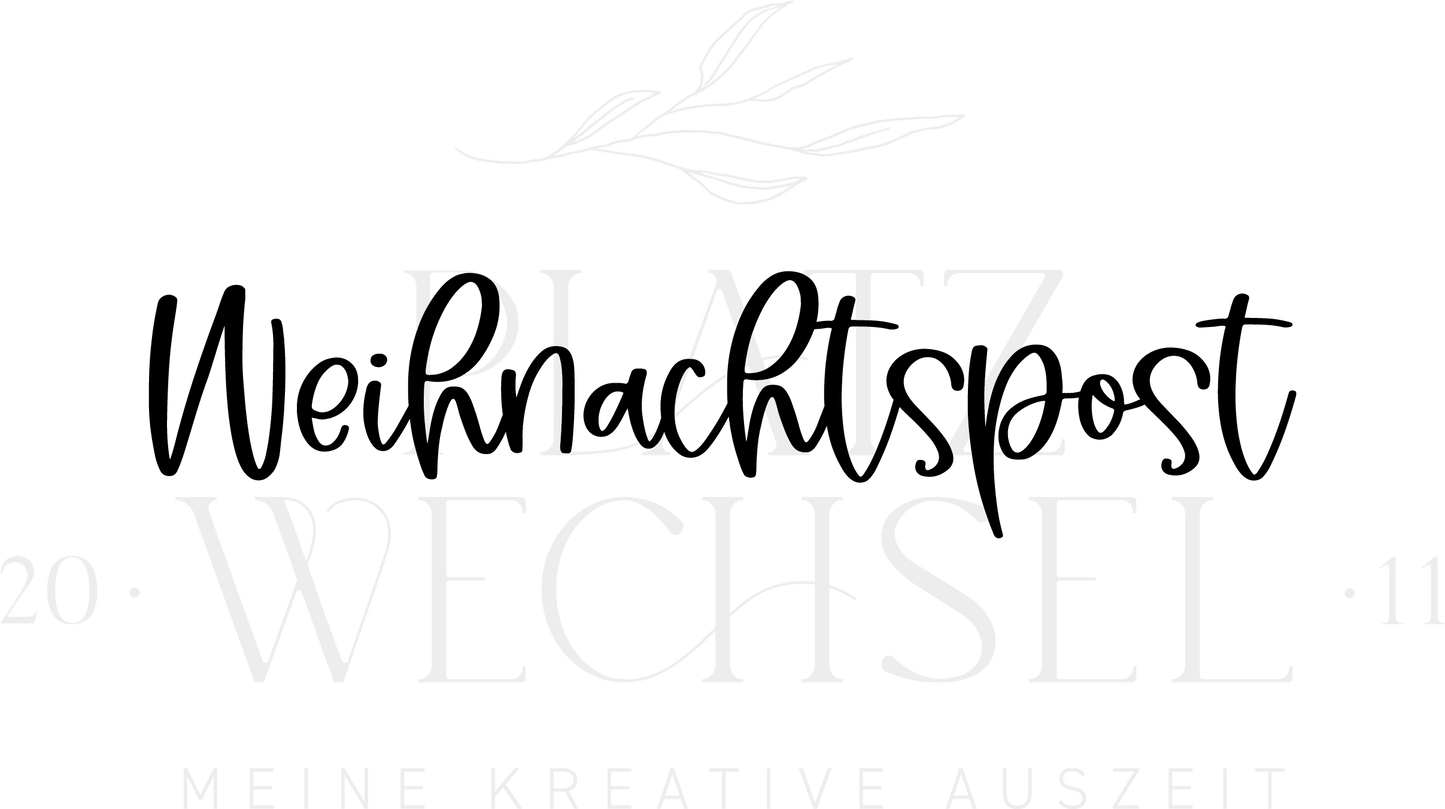 Schriftzug mit Wasserzeichen "Weihnachtspost"