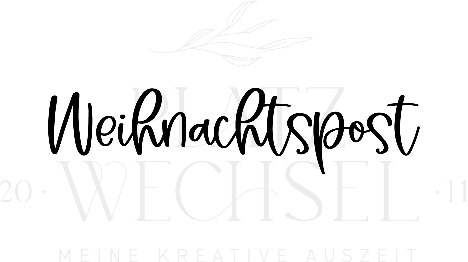 Schriftzug mit Wasserzeichen "Weihnachtspost"