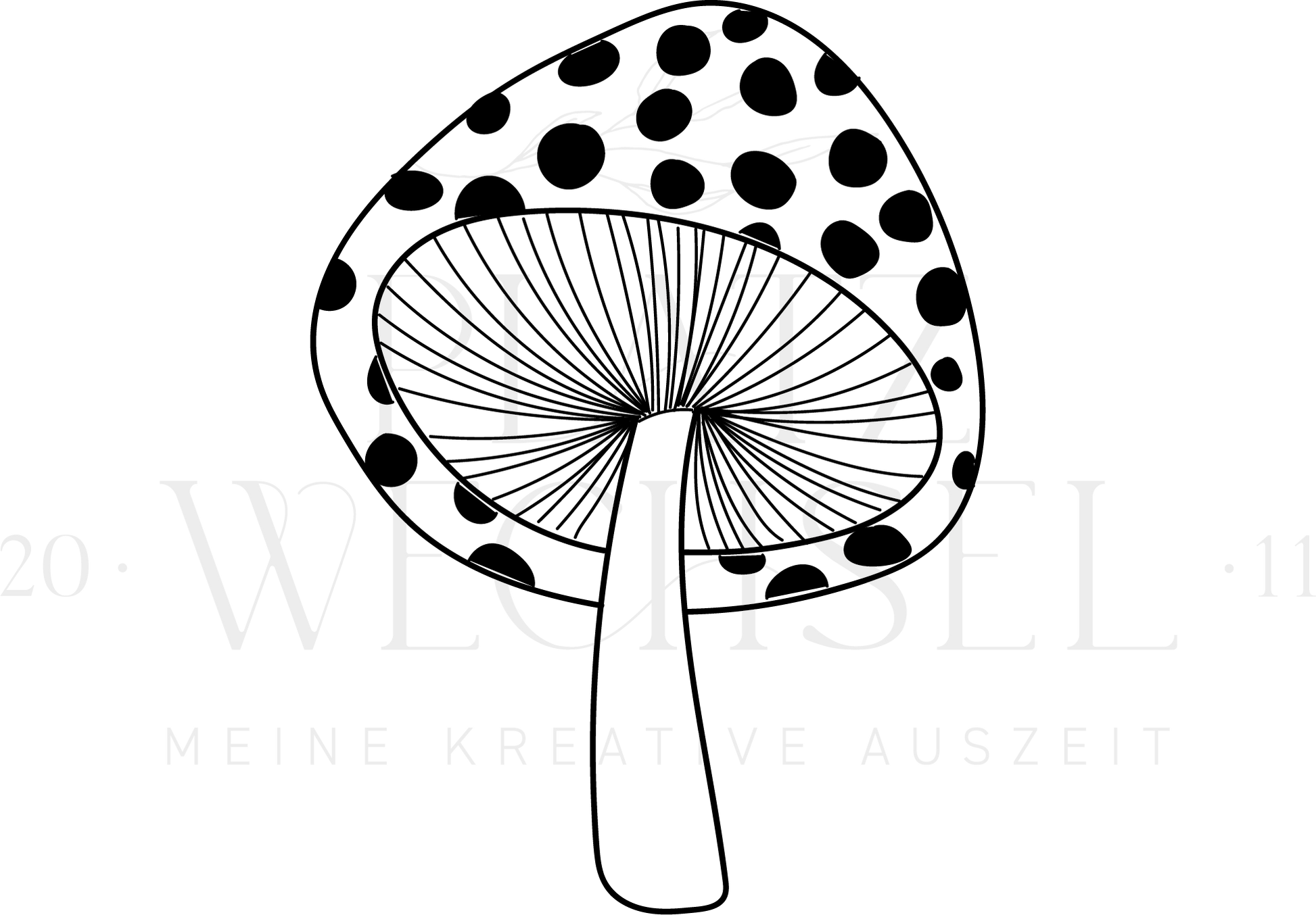 Pilzmotiv mit Wasserzeichen