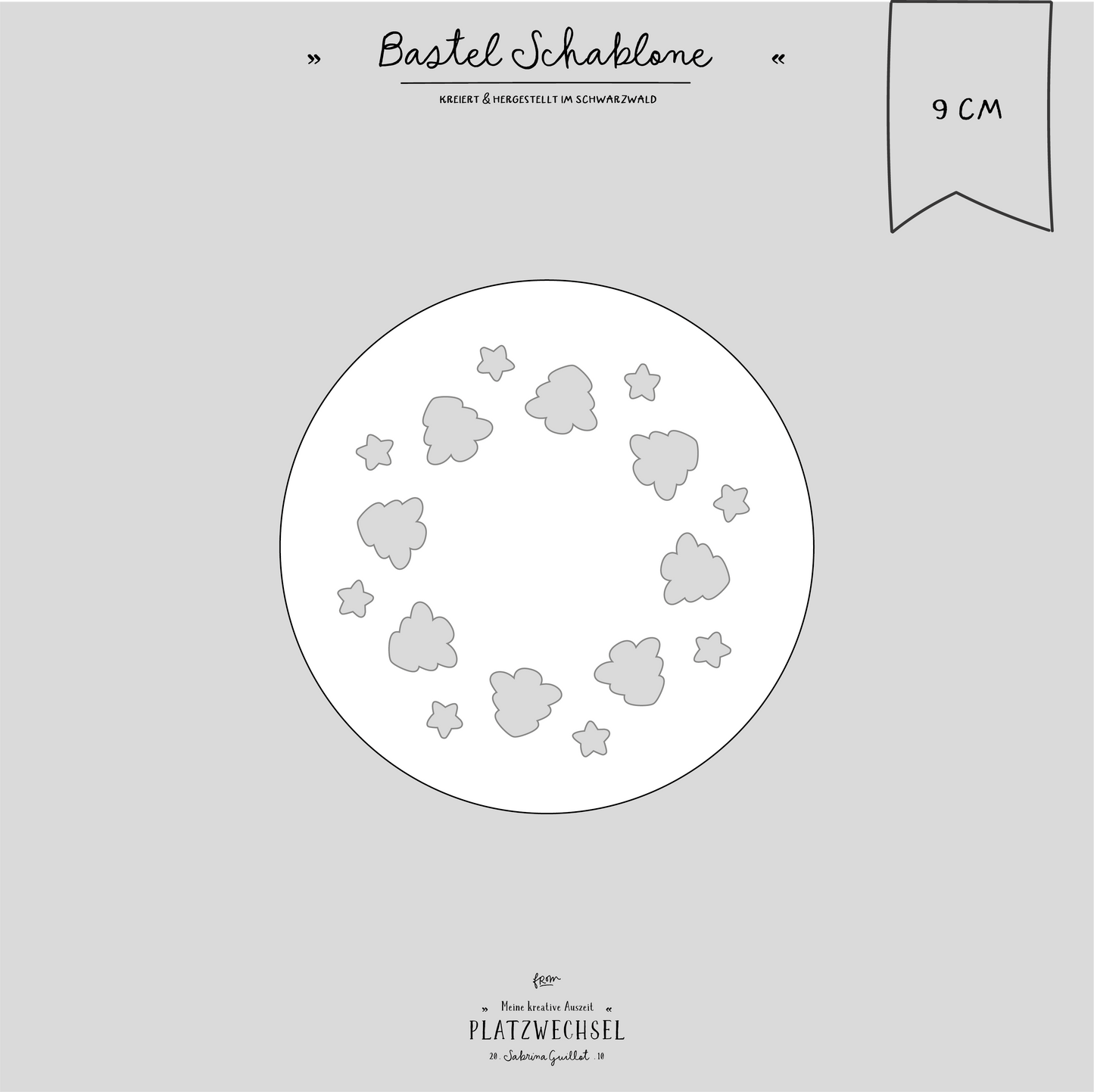 Schablone I Tannen & Sterne I 9 cm
