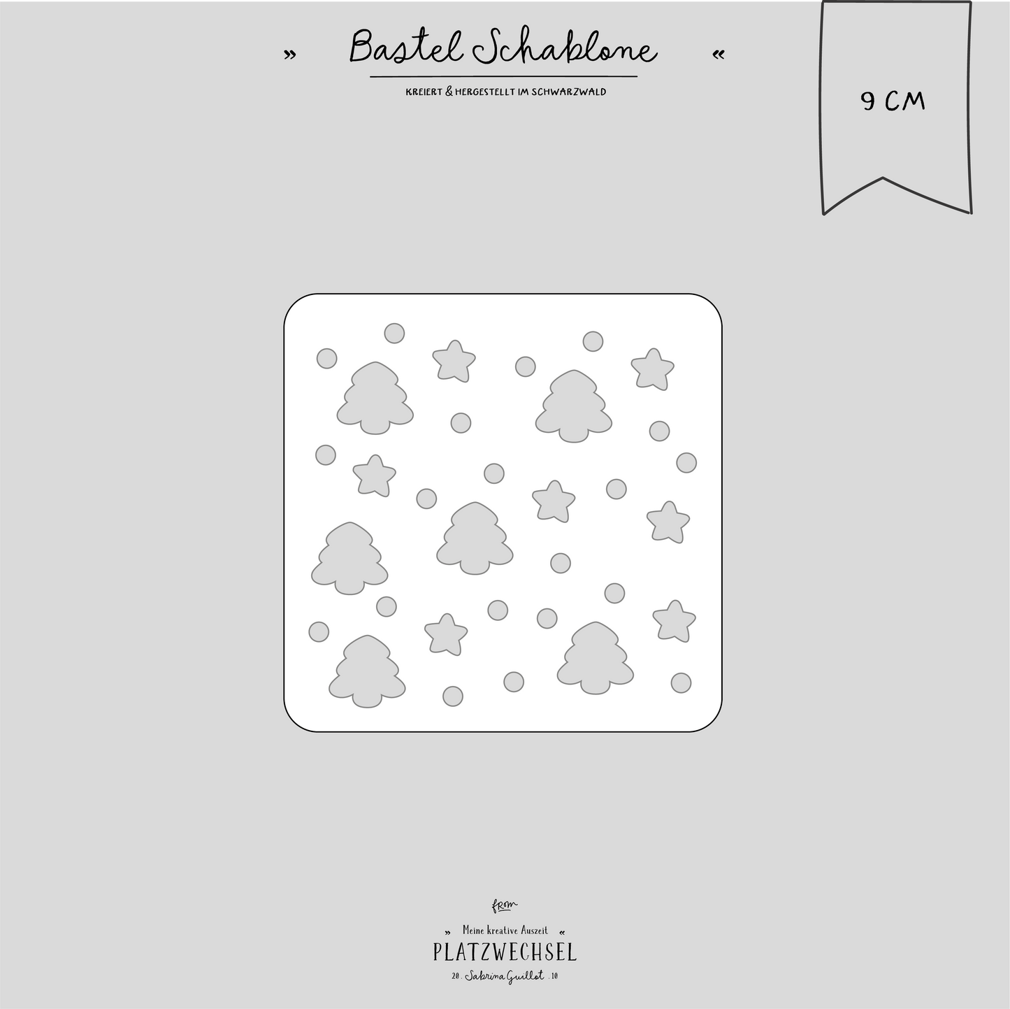 Schablone I Tannen & Sterne I 9 cm
