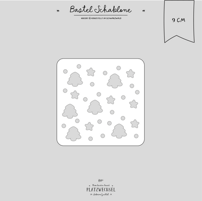 Schablone I Tannen & Sterne I 9 cm