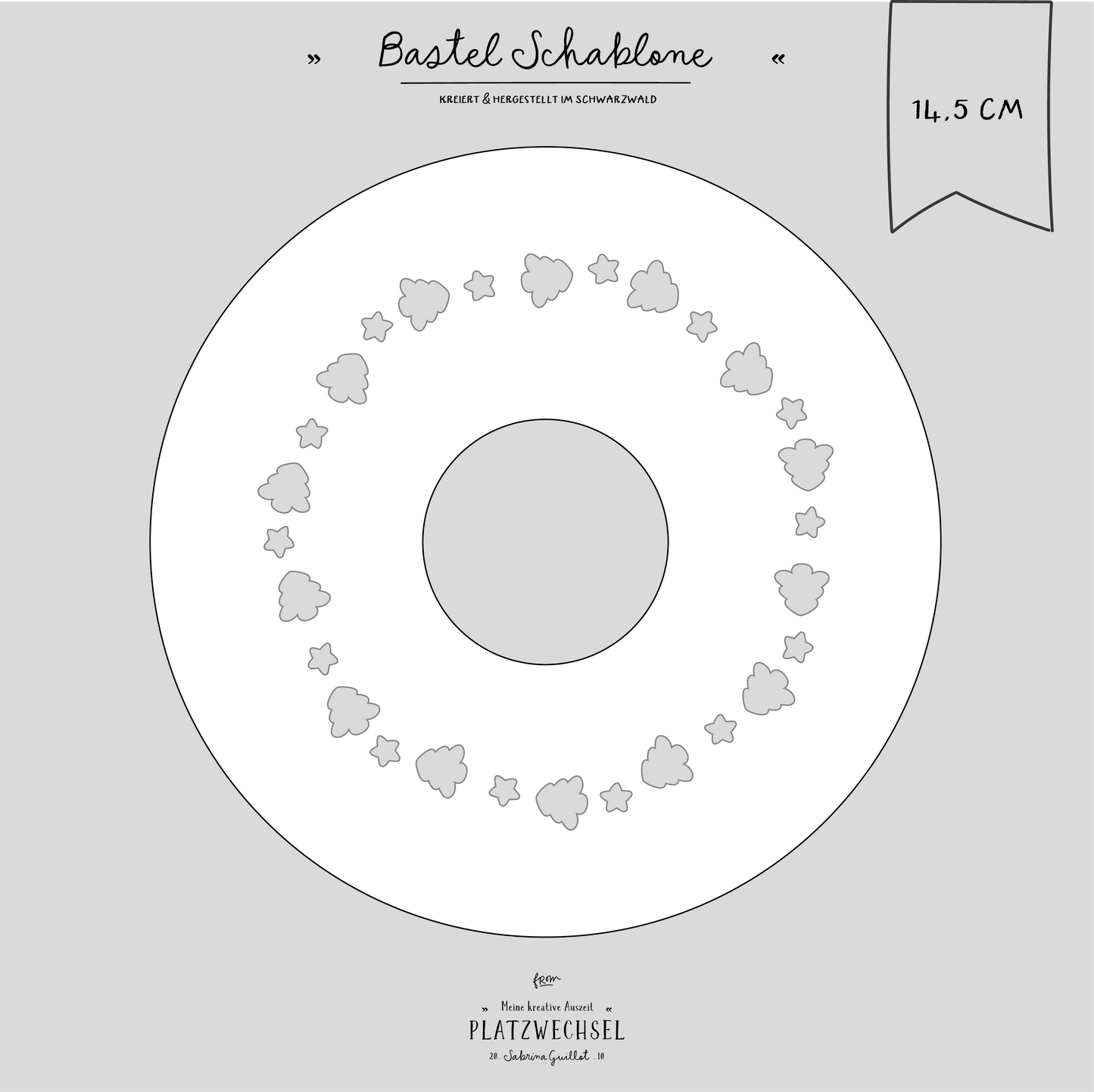 Schablone I Winterkranz I 14,5 cm